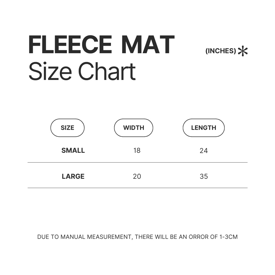 Fleece Mat Size Chart - Vampire Hunter D Store